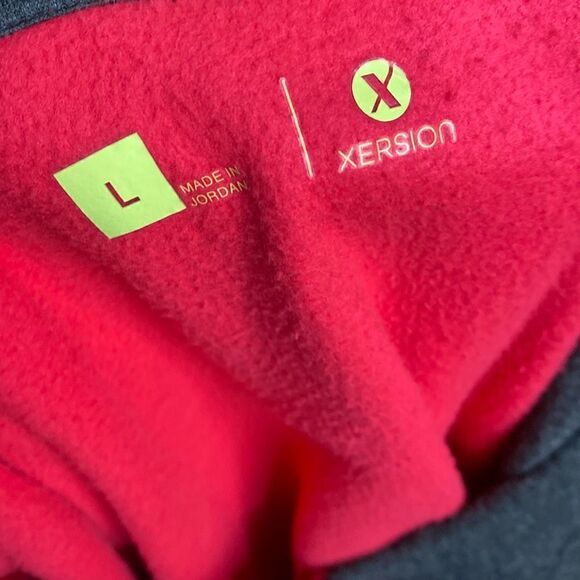 Xersion Sweater pink Gray Fleece Hoodie Fleece Pullover Sweatshirt - Picture 7 of 10